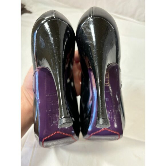 Celine platform Black Leather Square Toe Heels Pumps Size 6.5 - Picture 11 of 13